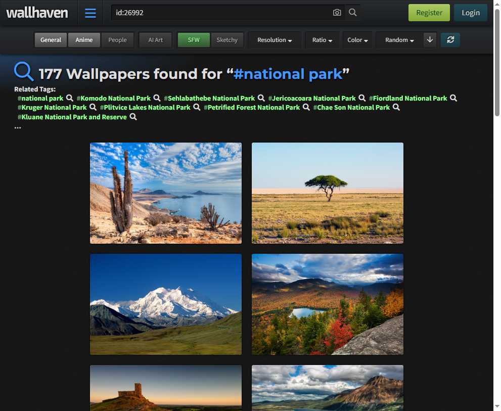 Wallhaven 网页截图