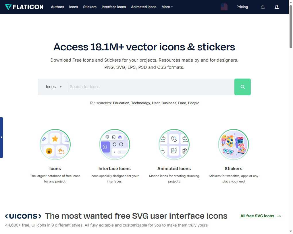 Free icons 网站截图