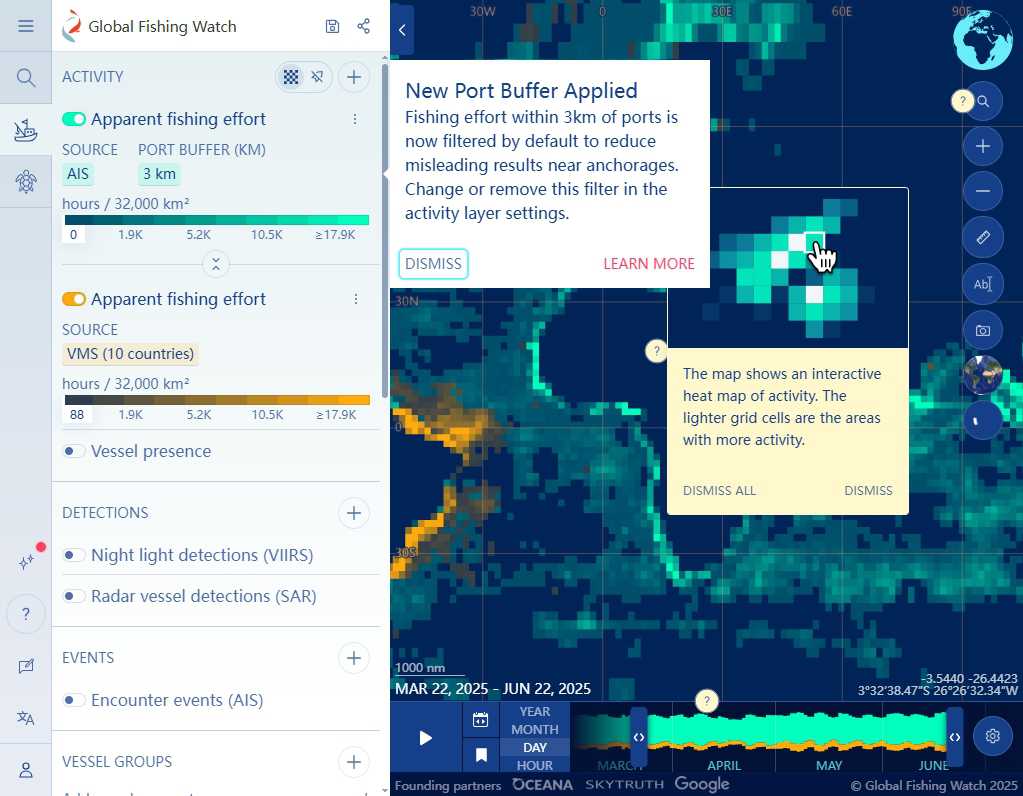 全球渔业观察地图 网站截图
