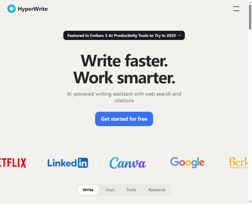 HyperWrite 网站截图