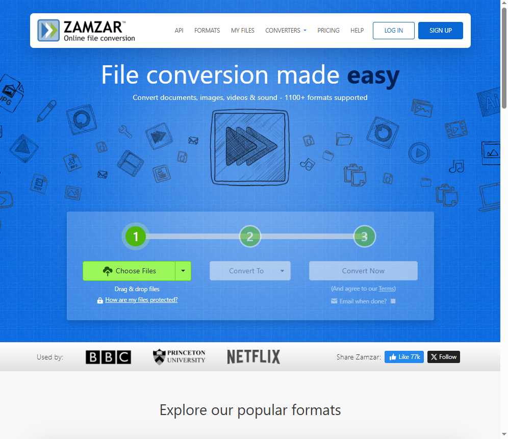 Zamzar 网站截图