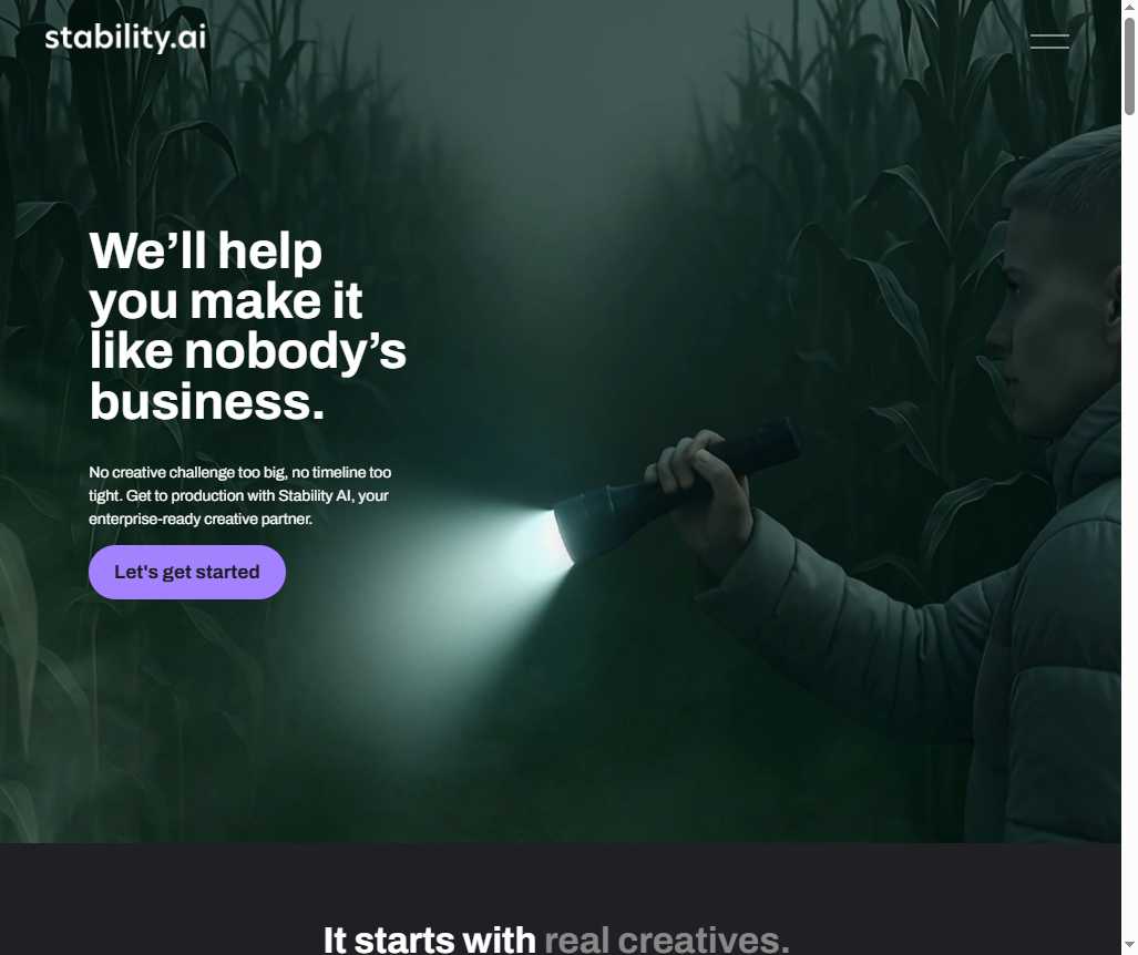 Stability AI 网站截图