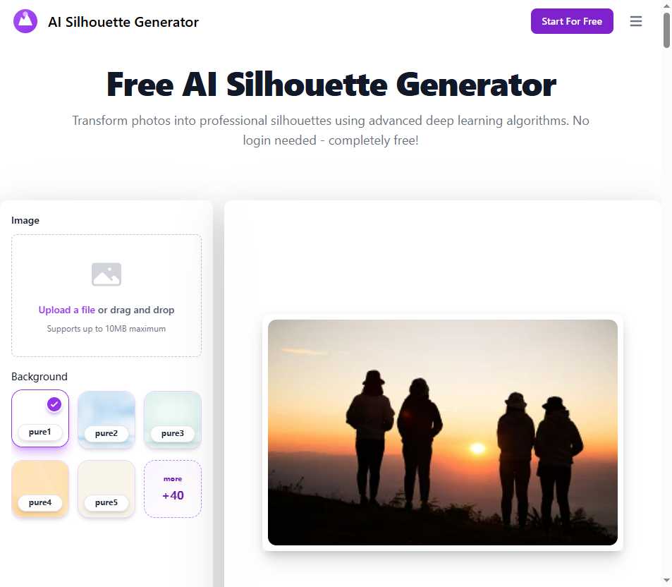 AI Silhouette Generator 网站截图